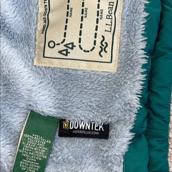 L.L. Bean Teal Hooded Puffer Jacket - Picture 5 of 5